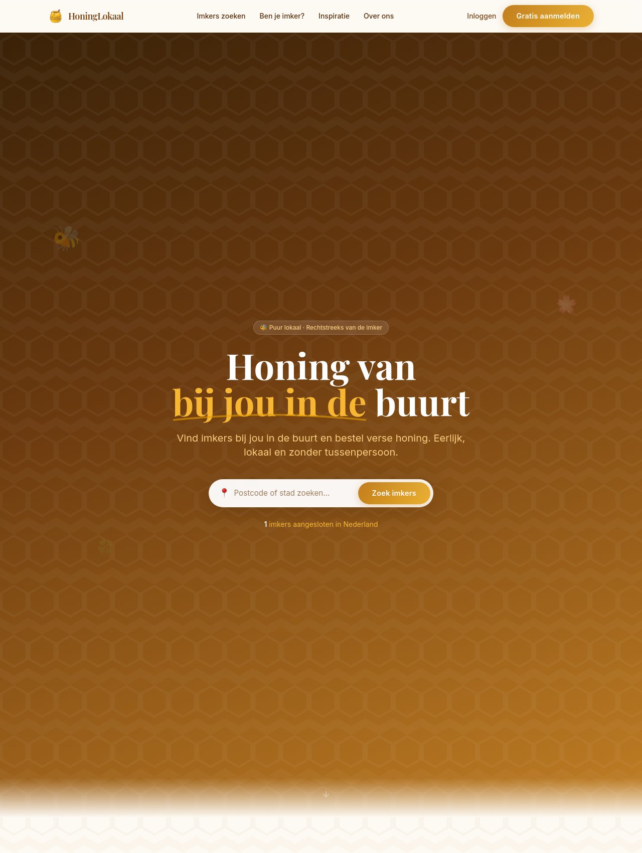 Website laten maken voorbeeld: Honinglokaal (Webshop)