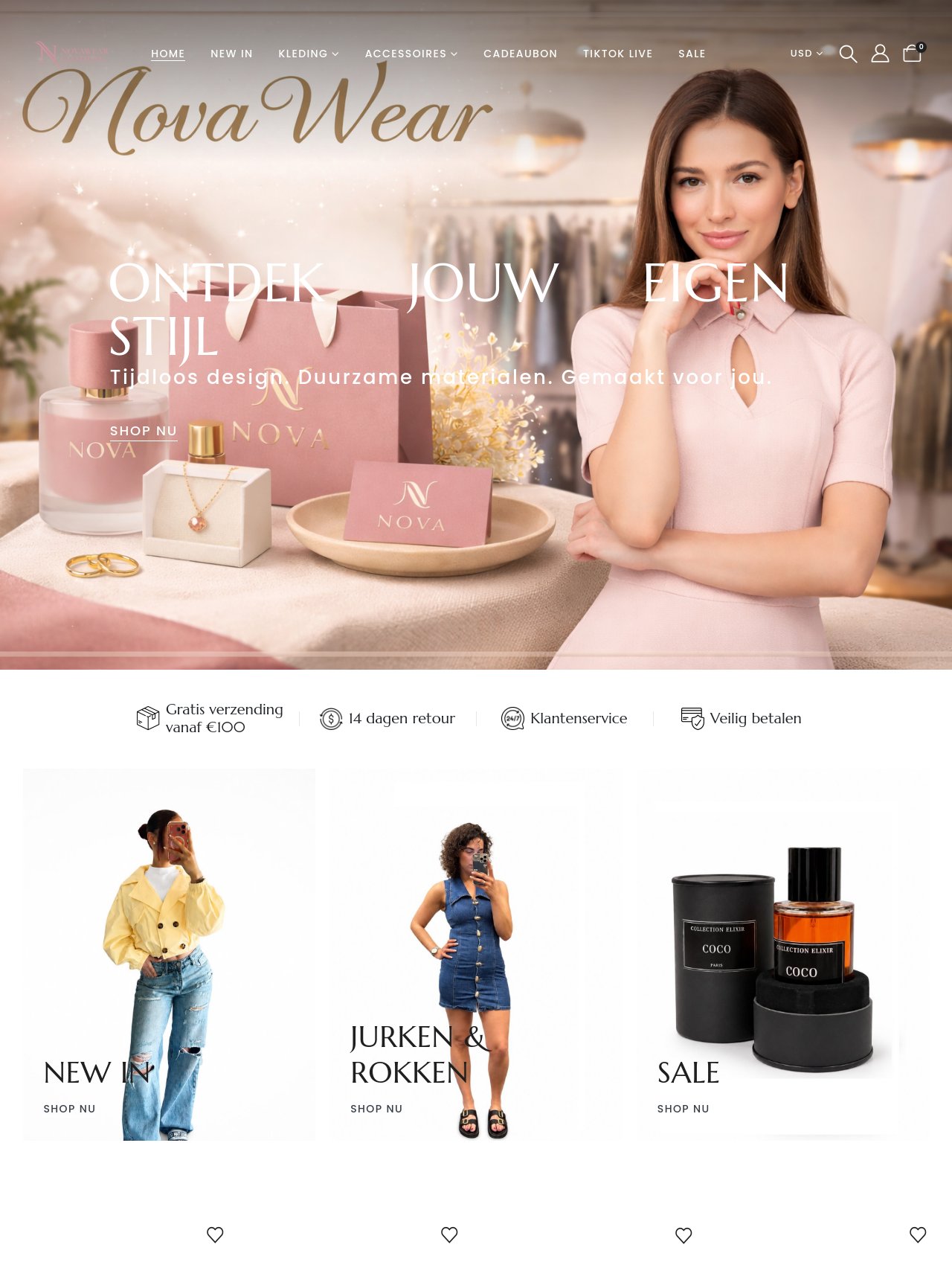 Website laten maken voorbeeld: Novawear (Fashion)
