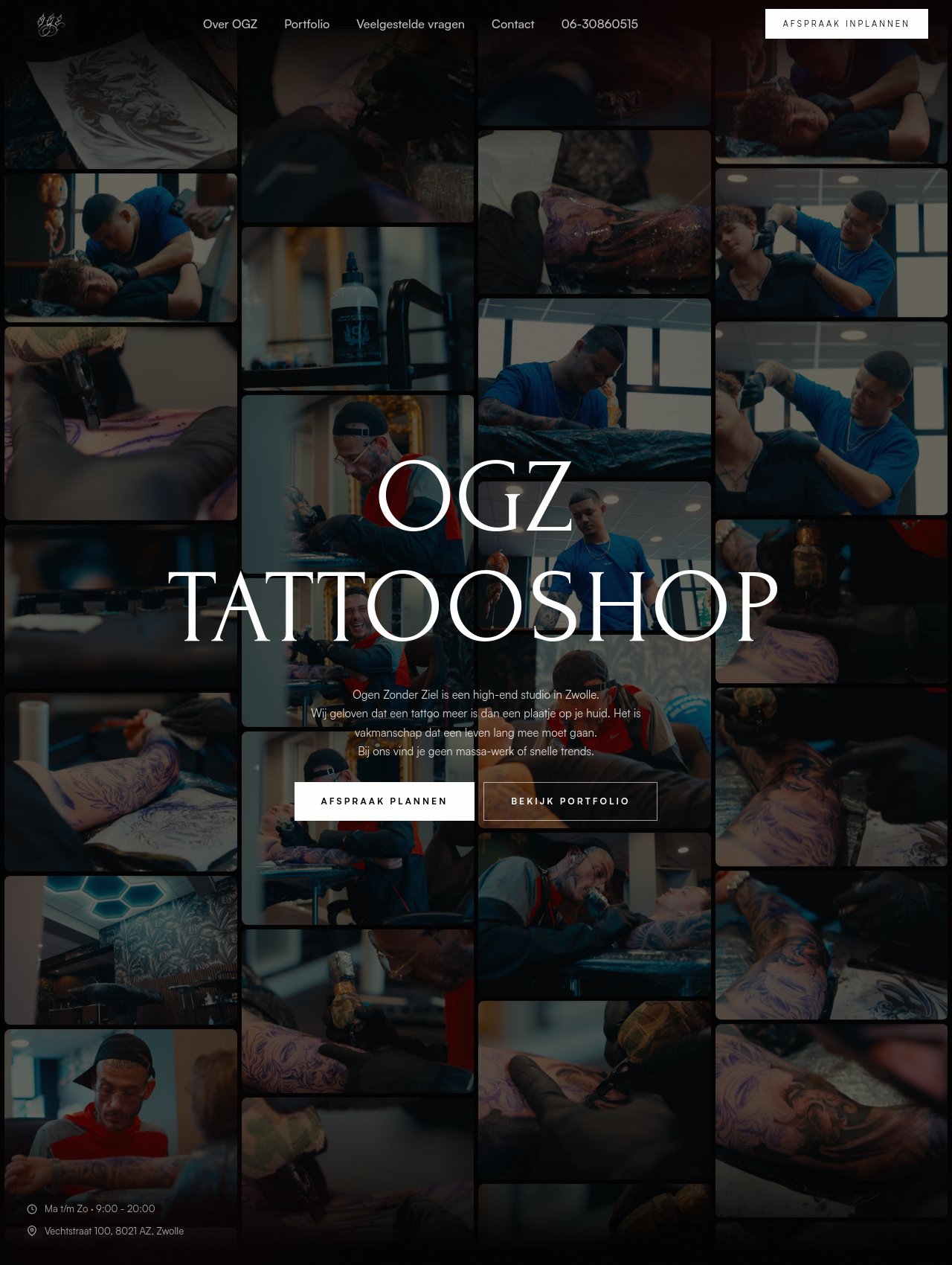 Website laten maken voorbeeld: OGZ Tattoo (Tattoo studio)